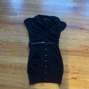 Y2K Guess Jeans Cotton Blend Button Up Short Sleeve Sweater Dress with Pockets